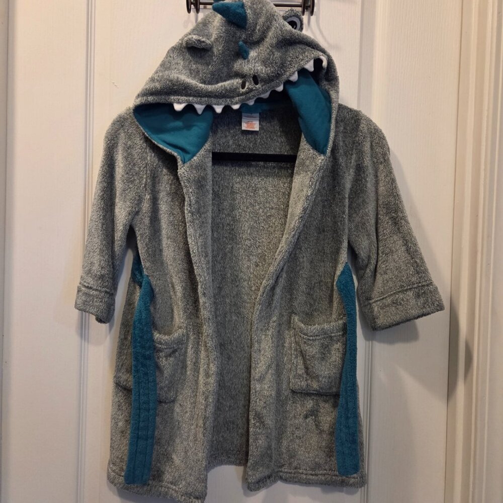 Cat & Jack Dinosaur Hooded Toddler Bathrobe Swim Cover-up 4T/5T - Picture 2 of 8